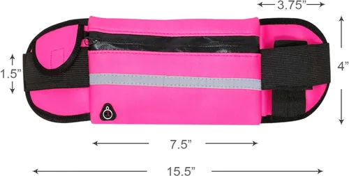 Vista 6 de allydrew Cinturón ajustable de neopreno para correr, riñonera impermeable, bolsa de entrenamiento para correr, trotar, senderismo