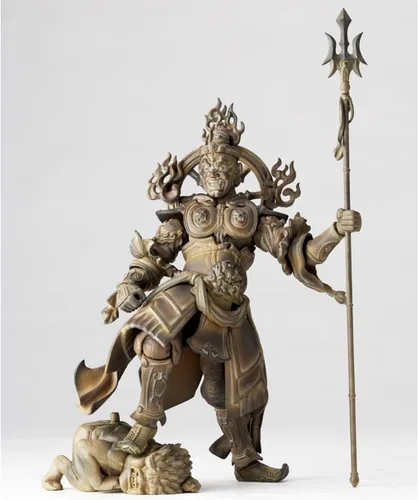 Vista 6 de Kaiyodo Takeya Revoltech Figura de acción: #005 Jikokuten versión de madera