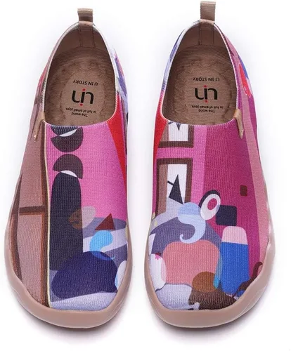 Vista 86 de UIN Mocasines casuales para mujer, de viaje, pintados, para caminar, ligeros, cómodos, de lona, tenis de moda