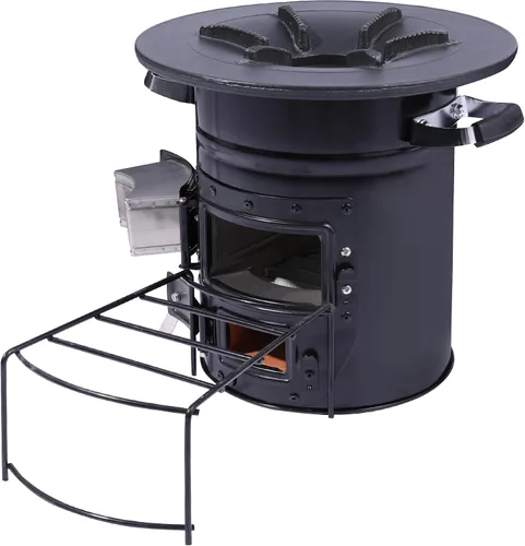 Vista 10 de Estufa de camping Lineslife Rocket de leña portátil para cocinar, estufa de madera para acampar al aire libre con bolsa de transporte