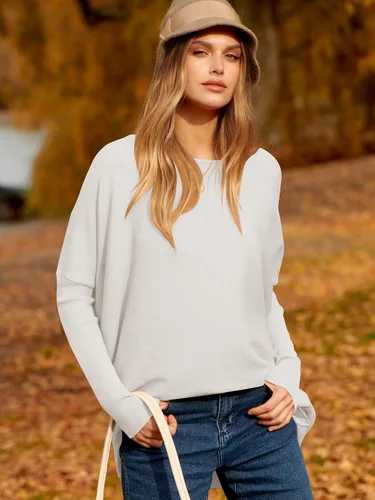 Vista 4 de Caracilia Women Boat Neck Batwing Long Sleeve 2024 Fall Oversized Ribbed Knit Pullover Sweaters Baggy Jumper Tunic Tops
