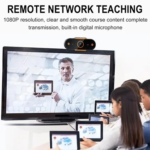 Vista 3 de Cámara web HD de 1080p con micrófono, enfoque automático rápido, gran angular de 110°, corrección de luz automática, cámara web USB para computadora