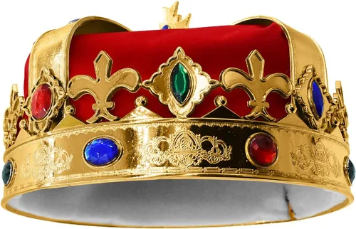 Vista 6 de Sombrero de oro para adultos, corona de rey real, reina, accesorio para disfraz de Wiseman de Halloween