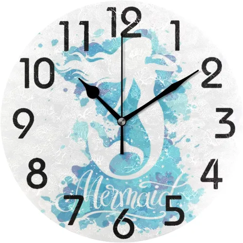 Vista 17 de Spring Hummingbird - Reloj de pared redondo con estampado de flores, 9.5 pulgadas, funciona con pilas, reloj de escritorio analógico silencioso