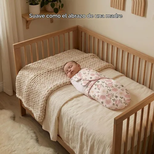 Vista 4 de Pañales de algodón orgánico para recién nacidos, suaves y cómodos con velcro, saco de dormir de 0 a 3 meses, ayuda a calmar el reflejo