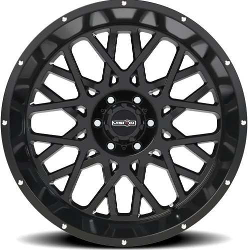 Vista 3 de Vision 412 Rocker 20x12 8x6.5 pulgadas -51mm Llanta de rueda negra brillante de 20 pulgadas