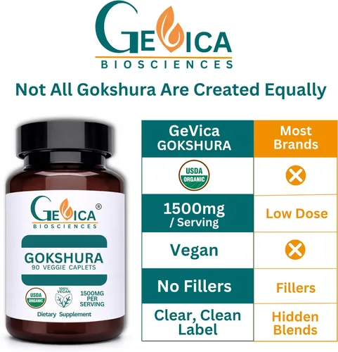 Vista 6 de Gokshura (Tribulus terrestris) - USDA Organic, 1500 mg por porción, hierbas enteras en polvo, sin extracto, certificado NPOP y BioAgriCert, 90