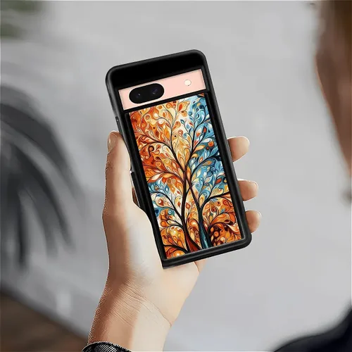 Vista 1605 de Compatible con Google Pixel 4A 5G Mobile Case Creative Acrylic Panel trasero Silicona Protección Grip especialmente diseñado para Google Pixel 4A 5G