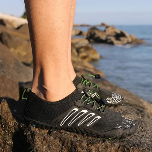 Vista 6 de MAYZERO Zapatos de agua para hombres y mujeres, zapatos de surf, playa, piscina, zapatos de punta ancha, senderismo, zapatos de agua, zapatillas