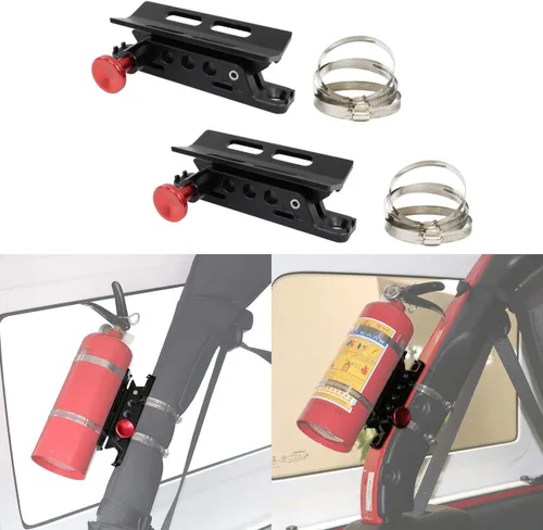 Vista 3 de AUFER - Soporte universal montable de aluminio para extintores/botellas, para vehículos, ajustable