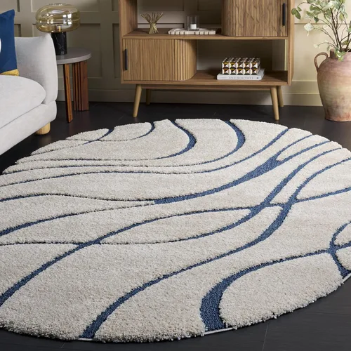 Vista 104 de Safavieh Florida Shag Collection - Alfombra de área de 2 x 3 pies, color crema/beige, diseño geométrico, felpa de 1.2 pulgadas de grosor, ideal
