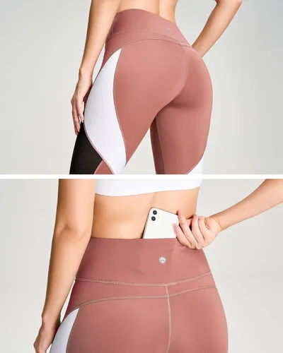 Vista 62 de Malla Queenieke 8030 de yoga, para correr, leggings con color combinado, para mujer