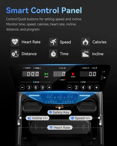 Vista 4 de Renestar Cintas de correr para el hogar, caminadora con inclinación automática, cintas de correr plegables para correr y caminar, capacidad