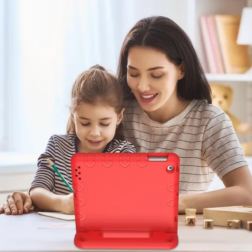 Vista 5 de AVAWO Apple iPad 2 3 4 fundas para niños, Rojo