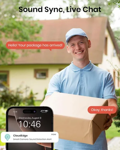 Vista 5 de Cámaras de seguridad solares inalámbricas para exteriores 2K, cámaras WiFi autocargadas para seguridad del hogar alimentadas por batería, visión
