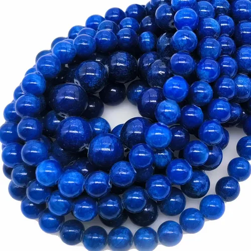 Vista 11 de Cuentas de ágata de pavo real natural de 0.236 in, cuentas redondas lisas de materiales de bricolaje, pulsera, collar, aretes, fabricación de joyas