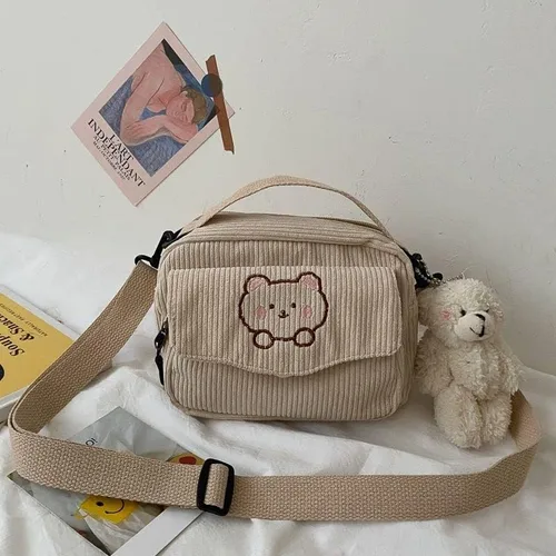 Vista 5 de AWXZOM Pequeño y lindo bolso cruzado de pana mini bolso cruzado kawaii pequeño bolso cruzado kawaii pequeño