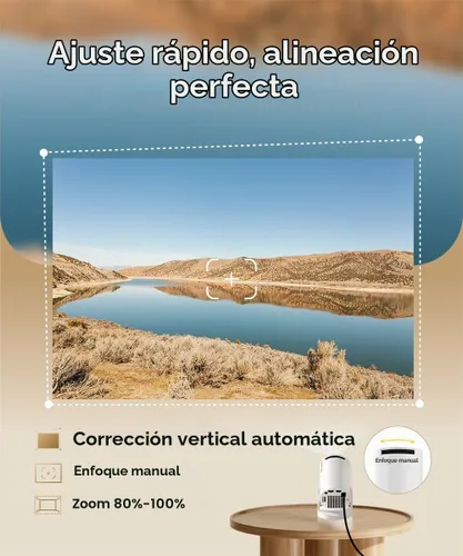 Vista 3 de Mini proyector con WiFi y Bluetooth, soporte portátil 4K, Android 14/Auto Keystone, pequeño proyector inteligente HY300Pro para dormitorio, película