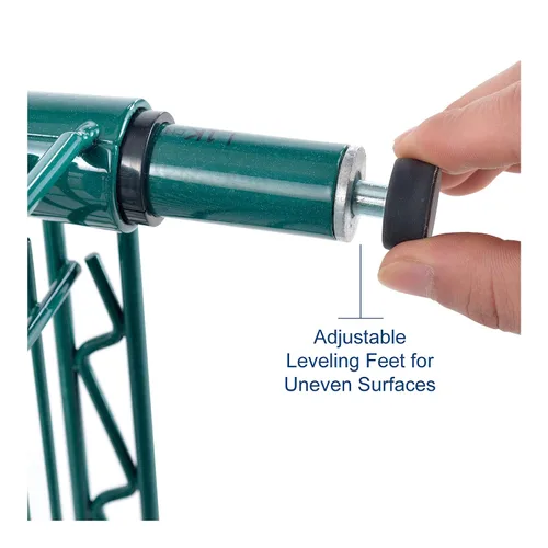 Vista 13 de Nexel Estantería de alambre ajustable Poly-Green, 4 niveles, organizador de almacenamiento comercial resistente, 18 x 54 x 74 pulgadas, verde