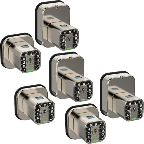 Vista 11 de Richelock IU53 Cerradura de puerta con huellas dactilares y teclado de doble cara, biométrica para todo clima, completamente impermeable con códigos