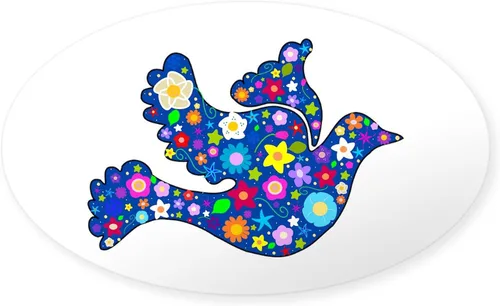 Vista 24 de CafePress Pegatina rectangular de espíritu santo para parachoques de coche ovalada Blanco - Pegatina Rectángulo Espíritu Santo
