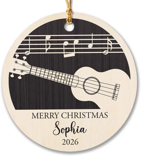 Vista 8 de Adorno de Navidad de instrumento musical de acordeón, nombre personalizado y adorno de año para acordeonista, regalo de profesor de música