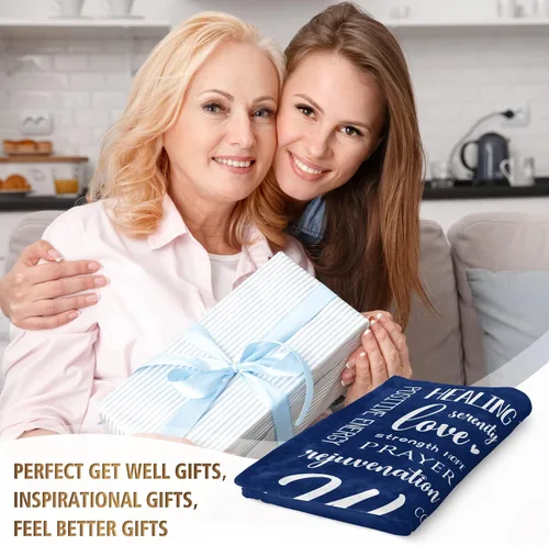 Vista 2 de Afterprints Warm Hugs Healing Blanket - Regalos contra el cáncer para mujeres y hombres, regalo de pronta recuperación para amigos y familia, manta