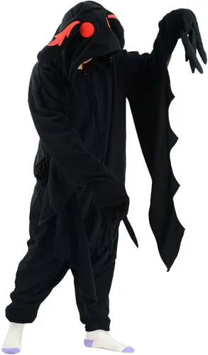 Vista 5 de Mothman Halloween Onesie Adult Pajamas Cosplay Animal Homewear Sleepwear Jumpsuit Costume for Women Men