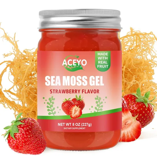 Vista 23 de ACEYO Gel de musgo marino irlandés (18 onzas) crudo vegano mango sabor piña 102 vitaminas y minerales cosechados en la naturaleza sin OMG