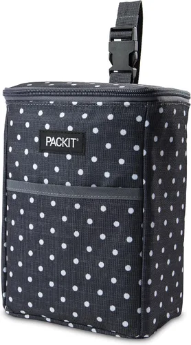Vista 7 de PackIt Bolsa doble congelable para botella, construida con tecnología EcoFreeze y forro antimicrobiano, plegable, reutilizable, cierre