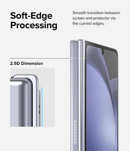 Vista 7 de Ringke Protector de pantalla de vidrio templado compatible con Samsung Galaxy Z Fold 5 para pantalla exterior, protector de pantalla de vidrio