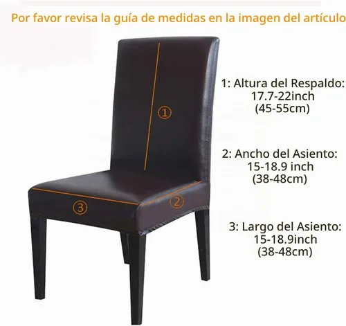 Vista 4 de FLYPARTY Funda elástica de piel sintética sólida impermeable para silla de comedor, extraíble, lavable, funda protectora para silla de comedor Beige