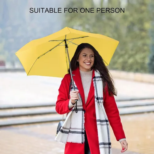 Vista 130 de LEAGERA Paraguas de viaje compacto para bolso, mango plano, impermeable para lluvia ligera