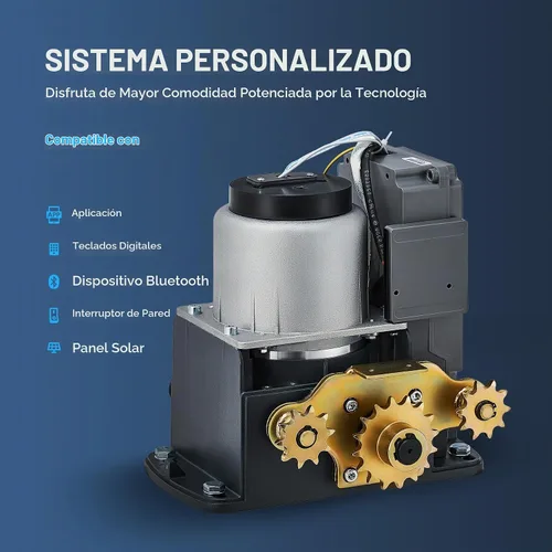 Vista 3 de CO-Z APP Smart abridor automático de puerta corrediza, abridor de puerta eléctrico de 280W para puertas de hasta 1400 lb 40 pies, sistema