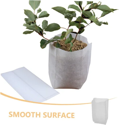 Vista 3 de 200pcs Non-Woven Fabric Grow Bags for Seedlings, White Xmas