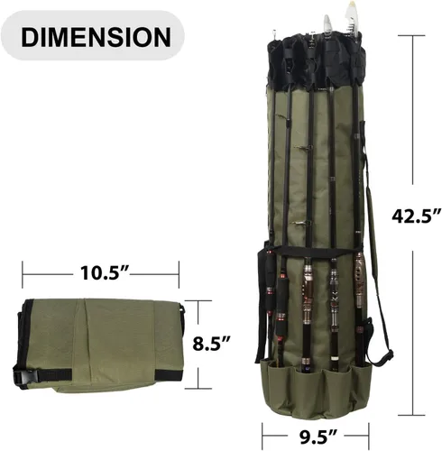 Vista 9 de LEADALLWAY Silla de pesca con bolsa más fresca y bolsa de caña de pescar
