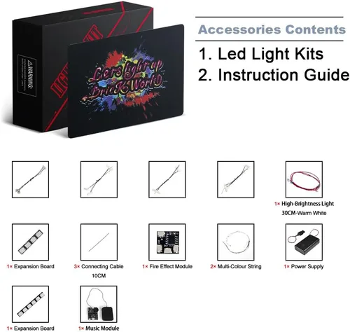 Vista 2 de BrickBling Luz LED compatible con Lego 40573 Kit de construcción de árbol de Navidad, luces de decoración de Navidad, kit de iluminación versión