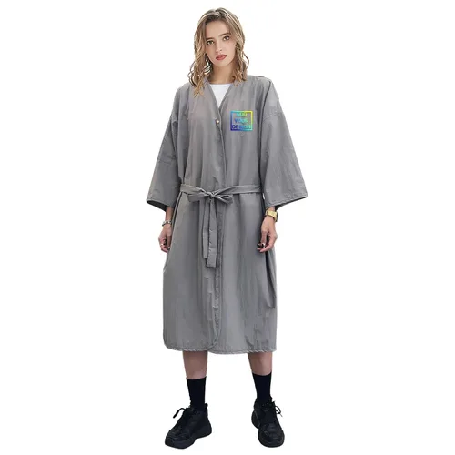Vista 7 de TOPTIE - Bata de kimono personalizada para cliente de salón, vestido con Negro
