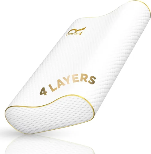 Vista 16 de Royal Therapy Almohada cervical de espuma viscoelástica de viaje – Almohada de contorno para dolor de cuello y hombros