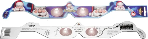 Vista 2 de 10 gafas de papel 3D, especificaciones navideñas, Papá Noel, a granel