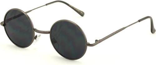 Vista 3 de Moda Casual Pequeño Círculo Redondo Delgado Metal Marco Unisex Gafas De Sol Lennon Negro