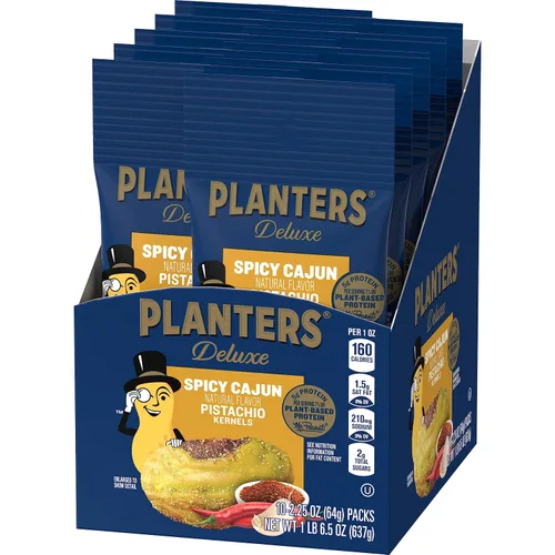 Vista 5 de PLANTERS Granos de pistacho cajún picante, paquete de 2.25 onzas (paquete de 10)