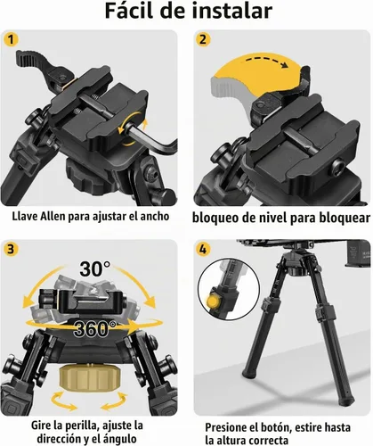 Vista 2 de CVLIFE Rifle Bipod Quick Release Picatinny Bipod for Rifle Shooting Bipod