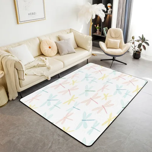 Vista 32 de Feelyou Alfombra de área con diseño de rosas de 3 x 5 para niños, con flores de Buterfly y luna, alfombra decorativa para dormitorio, niños, niñas