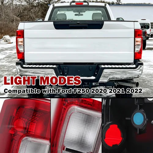 Vista 3 de Conjunto de luz trasera halógena para Ford F250 F350 Super Duty 2020 2021 2022 LC3Z13405C lámpara trasera de freno (lado izquierdo del conductor)