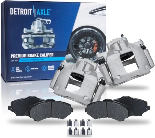 Vista 42 de Detroit Axle - Pastillas de Freno Delantero Izquierdo Reemplazo de Pinza de Disco para Dodge Ram 1500 Dakota Mitsubishi Raider - Juego de 3 piezas