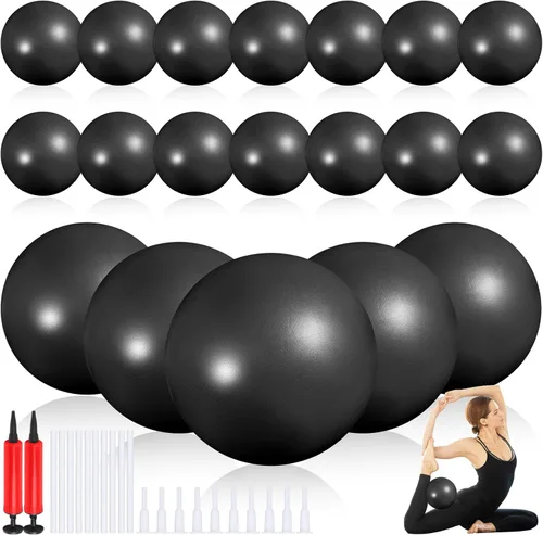 Vista 9 de Sotiff 20 pelotas pequeñas de ejercicio de pilates de 9 pulgadas, mini pelotas de barra de yoga para estabilidad, fitness, terapia física