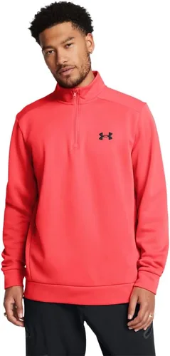 Vista 9 de Under Armour Sudadera con capucha para hombre Armourfleece con cremallera de 1/4 (001) Negro / Negro
