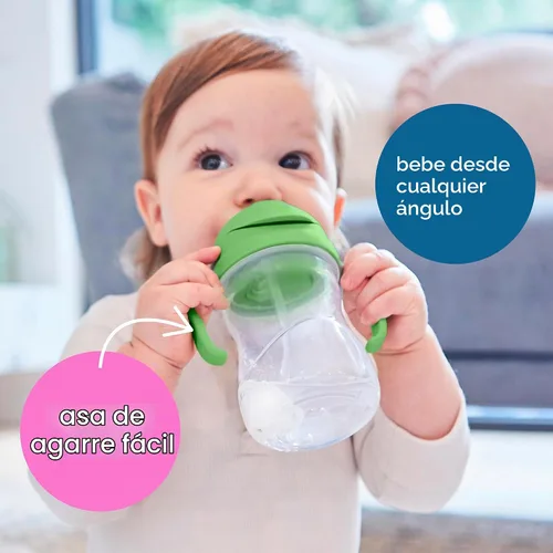 Vista 8 de b.box Vaso para beber con popote abatible, bebe desde cualquier ángulo, popote pesado, a prueba de derrames, a prueba de fugas y de fácil agarre