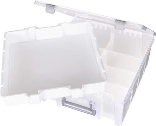 Vista 7 de Best Kept Super Satchel doble profundo con bandeja elevable, transparente